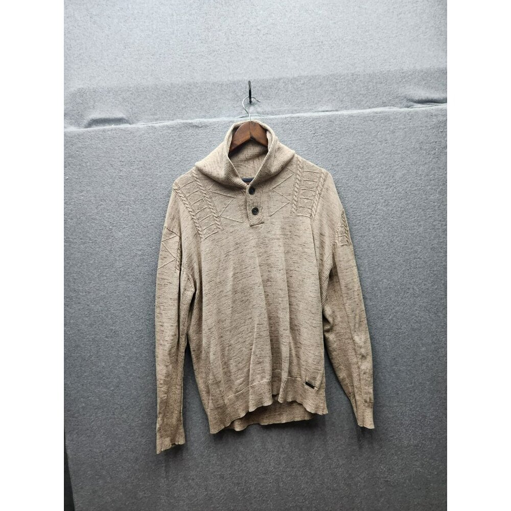 Buckle Black Mens XL Pullover Sweater With Shawl Collar